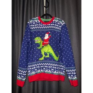 Ugly Christmas Sweater Xmas Size Medium Dinosaur